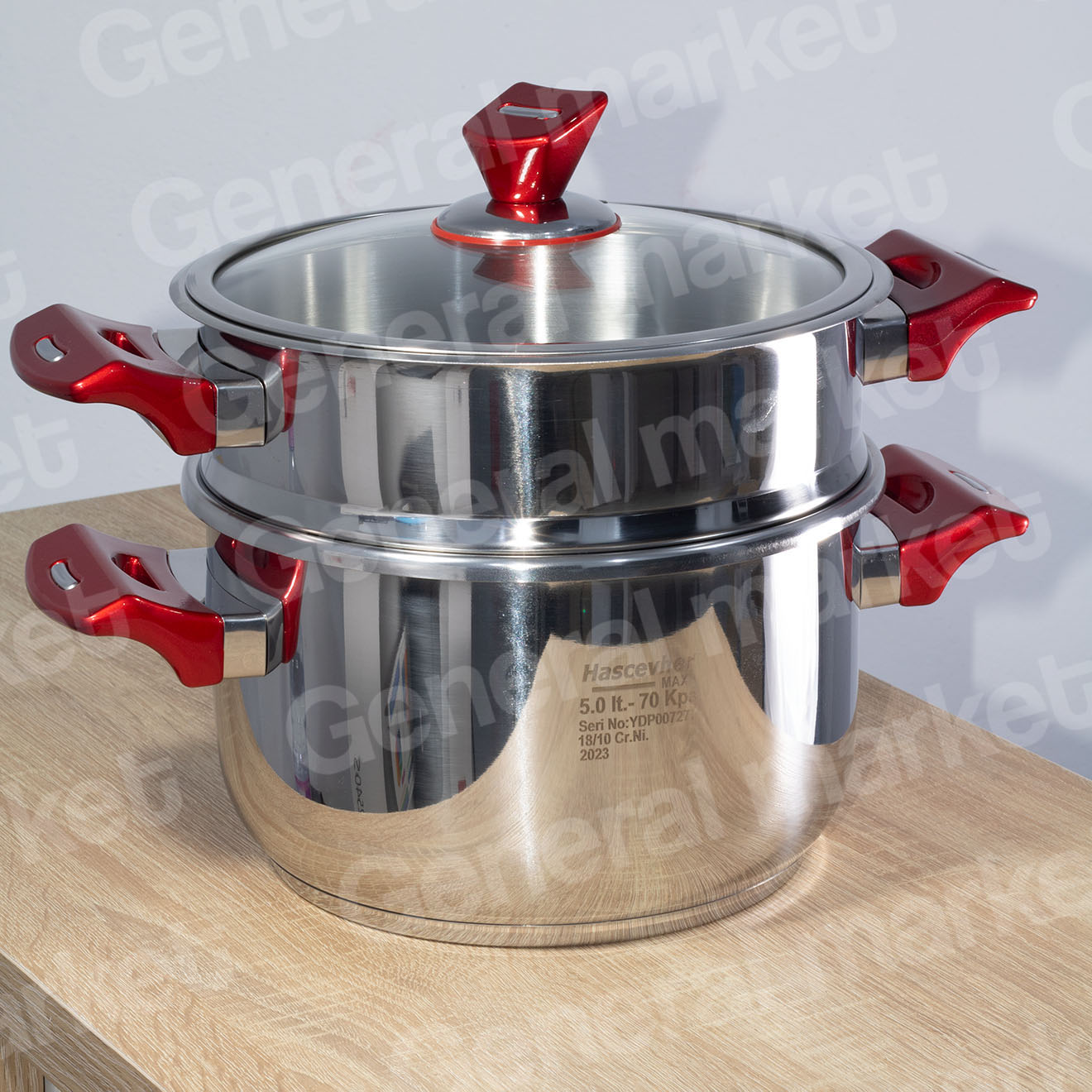 Ensemble Cocotte 10 Pcs 5-7L Pressure Cooker Hascevher Galaxy Practica